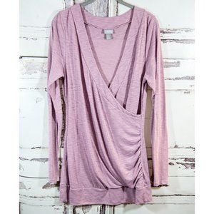 Vanity L Pink Mauve Lavender Stretchy CrossoverTop